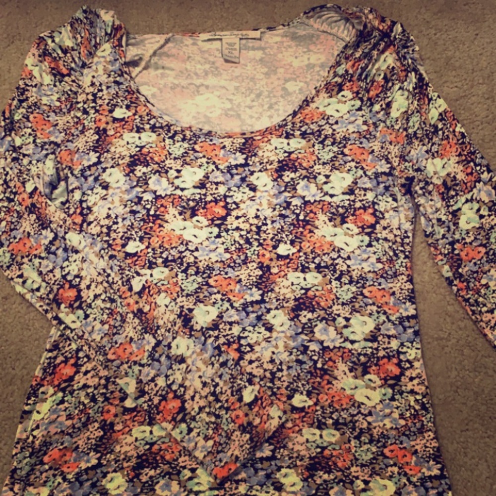 Floral print long sleeve shirt